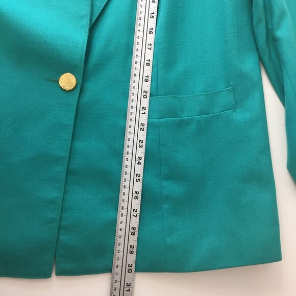 Vintage Fairfax & Kent Women Suit Set Skirt Jacket Teal Blue Work Office Size 18 - Picture 13 of 16